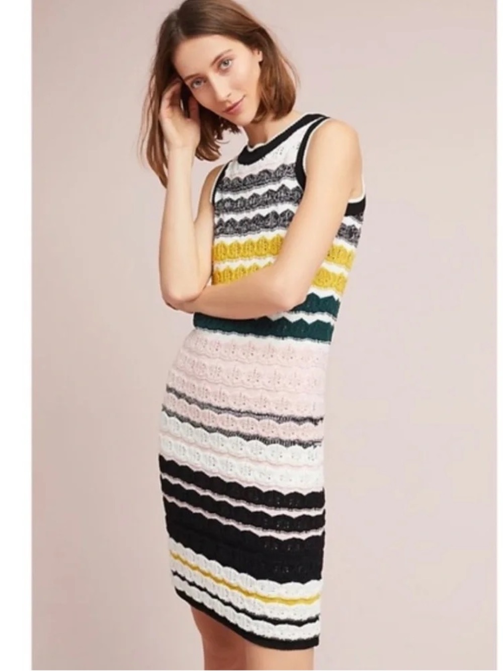Anthropologie Akemi & Kin April Colorful Crochet Summer Midi Dress - Size M